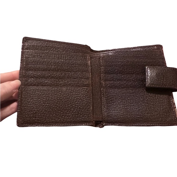Gucci Monogram French Flap Wallet in the dark brown GG canvas and leather trim. - Picture 8 of 11